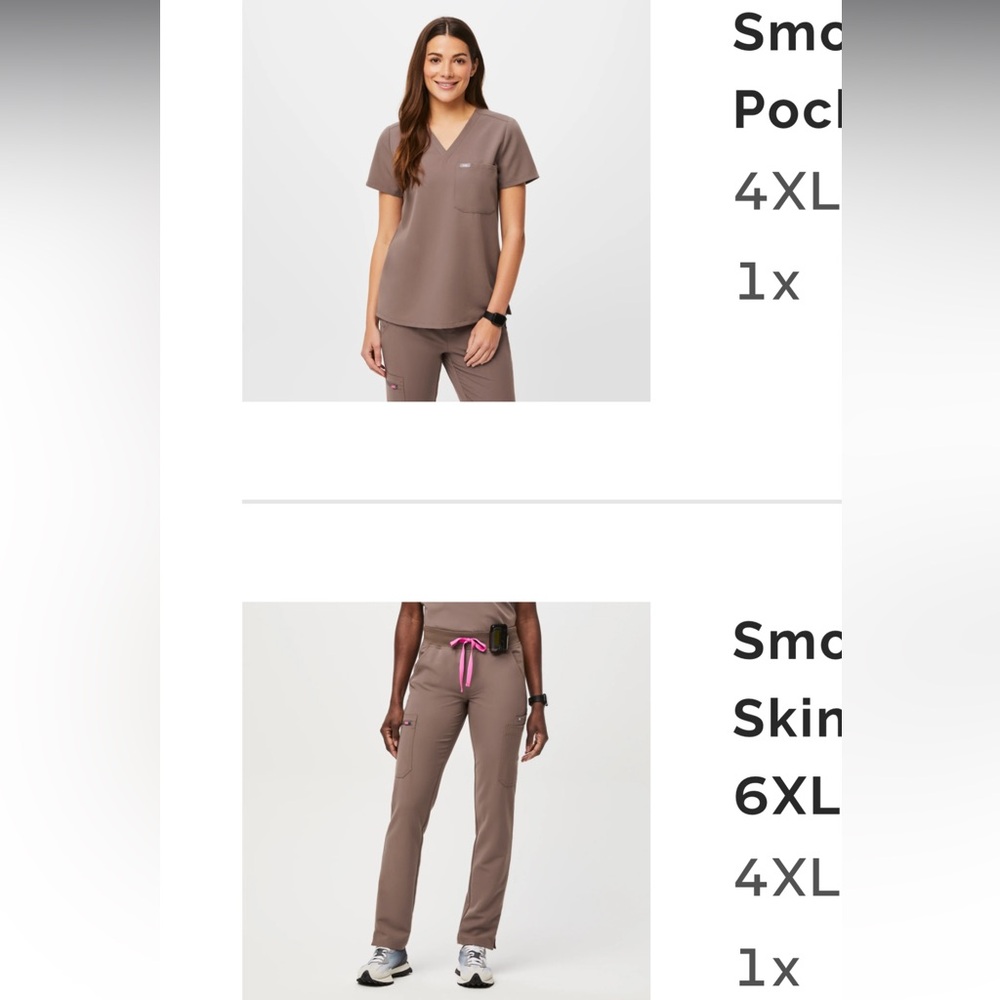 Figs Scrub Set in Smokey Taupe 4XL Tall